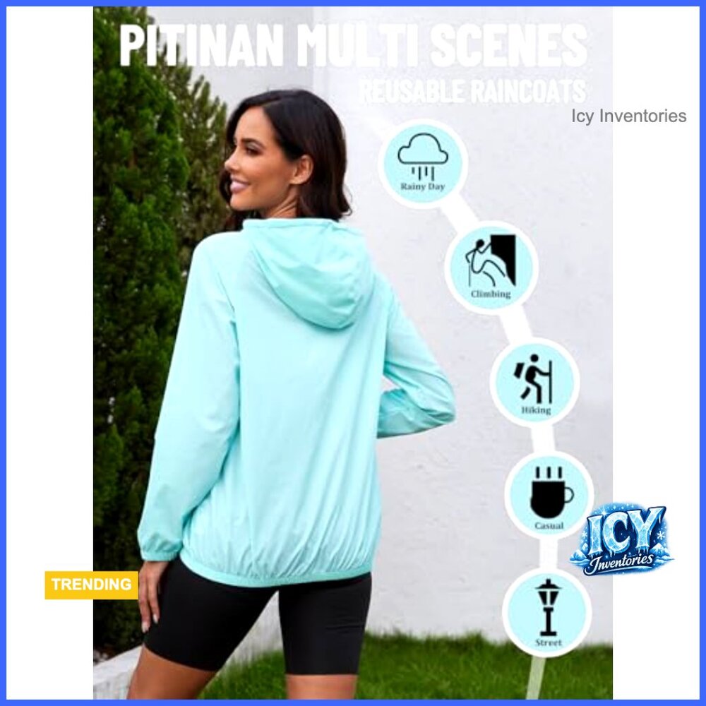 Waterproof Polyester Packable Raincoat With Hood … - image 3